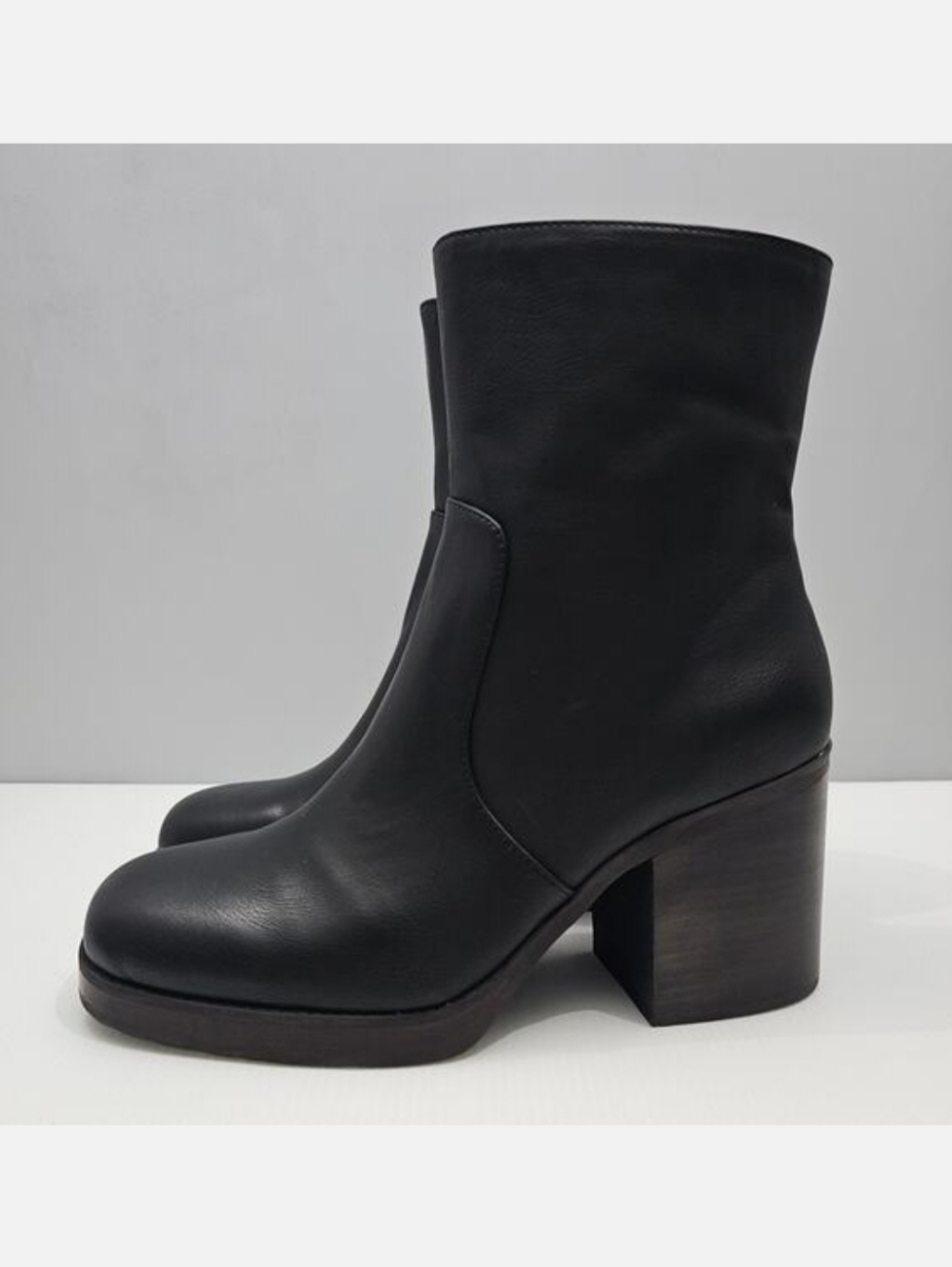 Korks By Kork Ease Kyra Ankle Boot Womens 11 Black Chunky Platform Block Heel